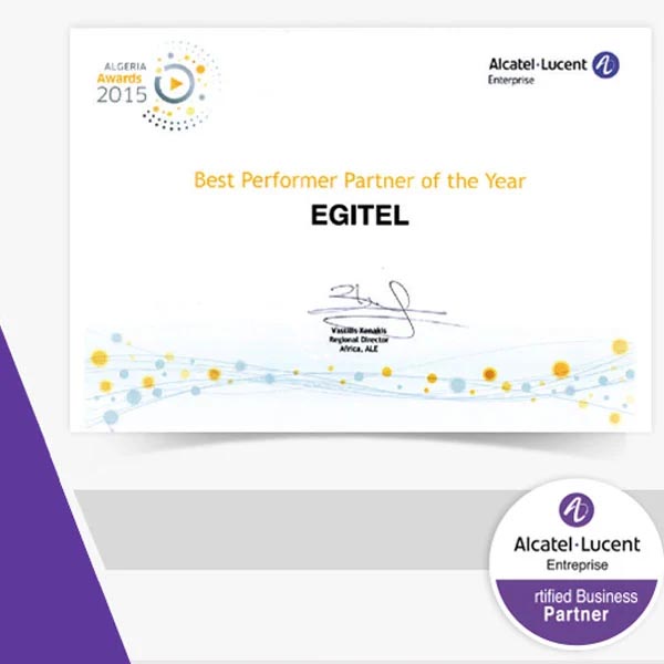 Trophée & Accréditation Alcatel-Lucent pour Egitel